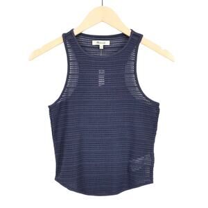 NWT Madewell Crochet-Knit Cutaway Sweater Tank In Ink Blue Size XXS